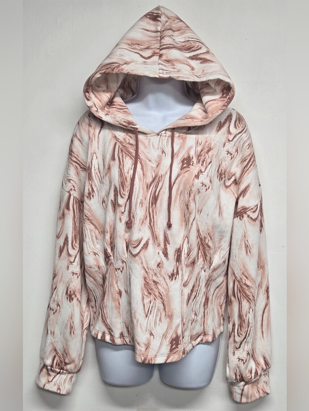 Style Not Size For Jenni XL Hoodie Sweatshirt Pullover Pleats Marbled